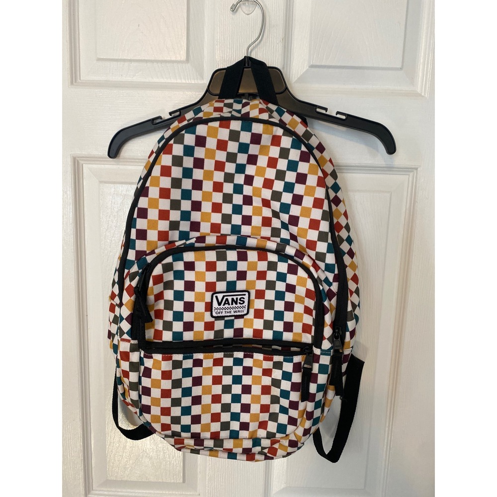 Vans Realm Backpack Multi Color Checkerboard Off The Wall Laptop Bag